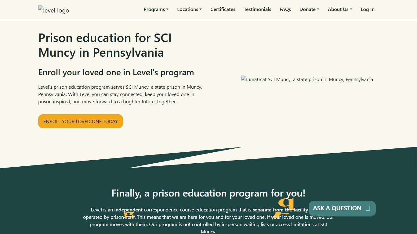 Prison Education For SCI Muncy - Level
